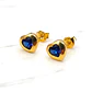 Aros corazón zafiro 8 mm Oro 18k - Miniatura 1