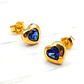 Aros corazón zafiro 8 mm Oro 18k - Miniatura 4