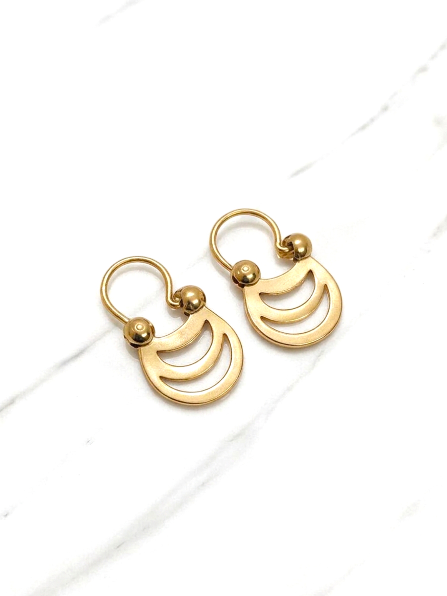 Aros argolla etnicos Oro 18k  2