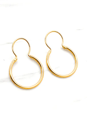 Aros argolla con gancho medianos Oro 18k