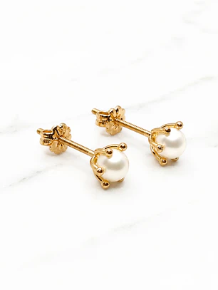 Aros pistilo perla cultivada medianos Oro 18k
