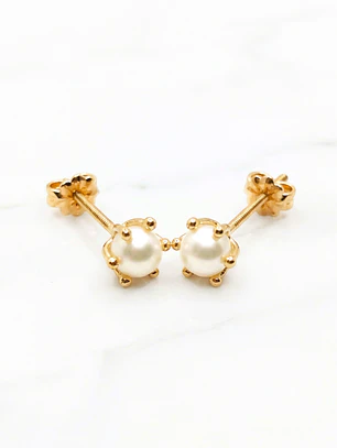 Aros pistilo perla cultivada medianos Oro 18k