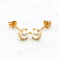 Aros pistilo perla cultivada medianos Oro 18k - Miniatura 2