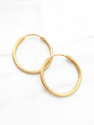 Aros argolla satinada 2 cm Oro 18k 