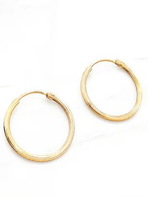 Aros argolla satinada 2 cm Oro 18k 
