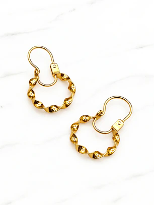 Aros argolla enroscada Oro 18k