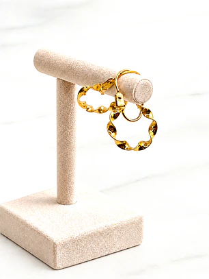 Aros argolla enroscada Oro 18k