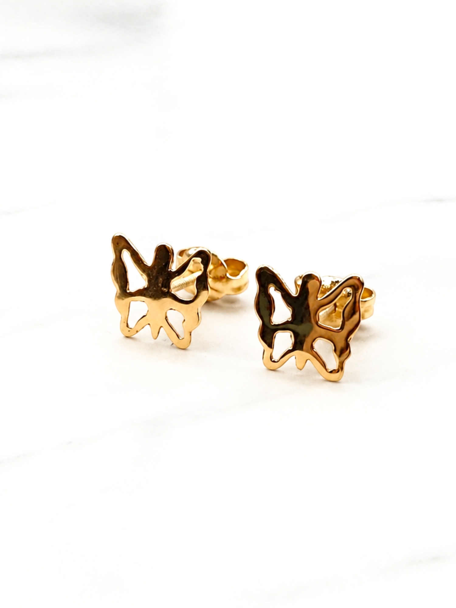 Aros mariposa grandes Oro 18k 1