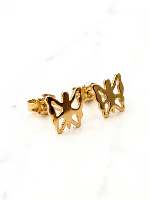 Aros mariposa grandes Oro 18k