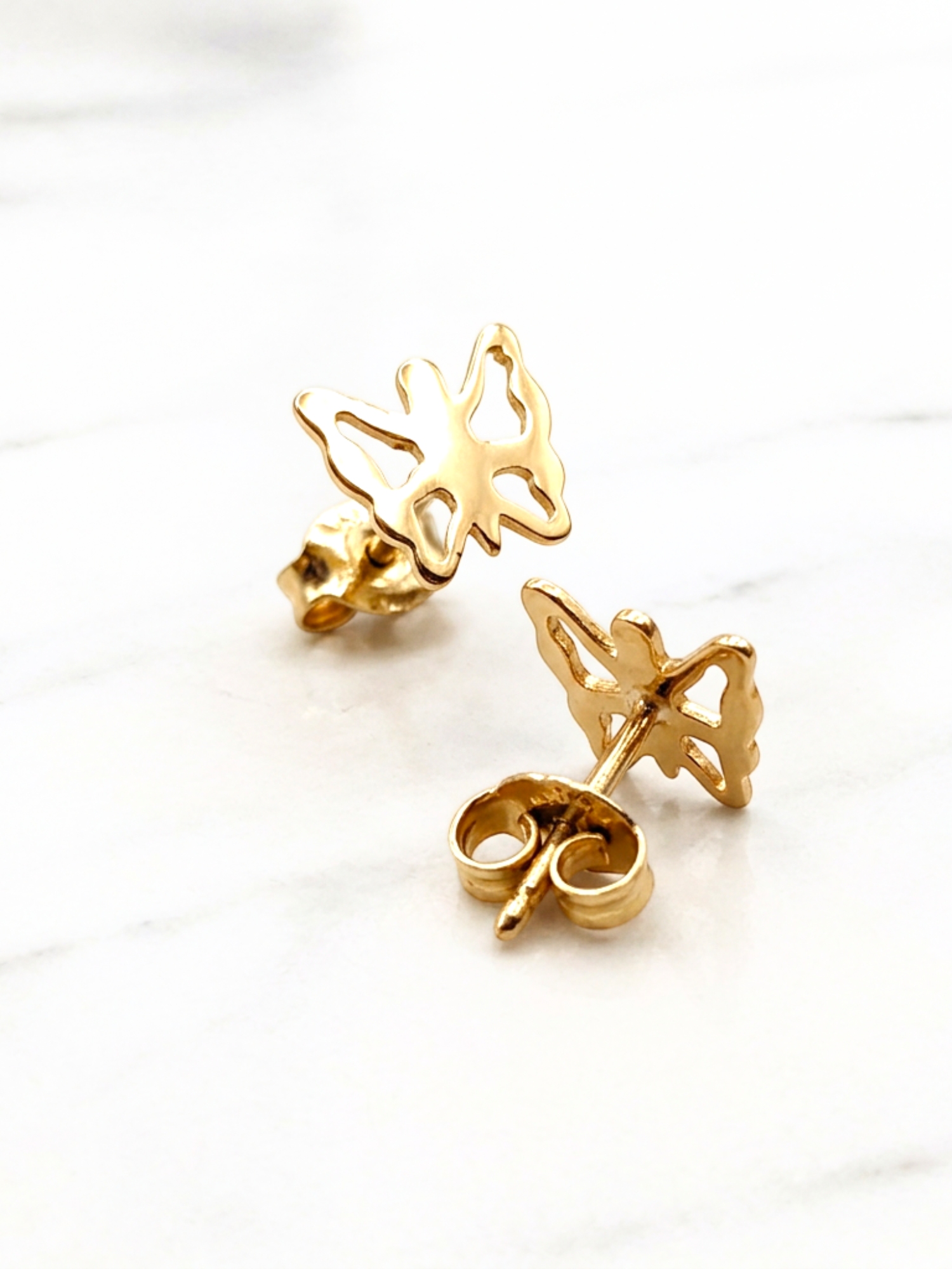 Aros mariposa grandes Oro 18k 3