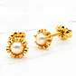 Aros perla cultivada cuello de payaso medianos Oro 18k - Miniatura 2