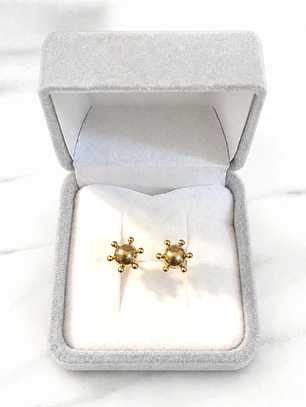 Aros pistilo bolita medianos Oro 18k