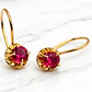 Aros chaton colgante rubí Oro 18k - Miniatura 4