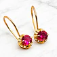 Aros chaton colgante rubí Oro 18k - Miniatura 6