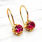 Aros chaton colgante rubí Oro 18k - Miniatura 1