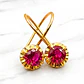 Aros chaton colgante rubí Oro 18k - Miniatura 2