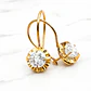 Aros chaton colgante circón Oro 18k - Miniatura 3