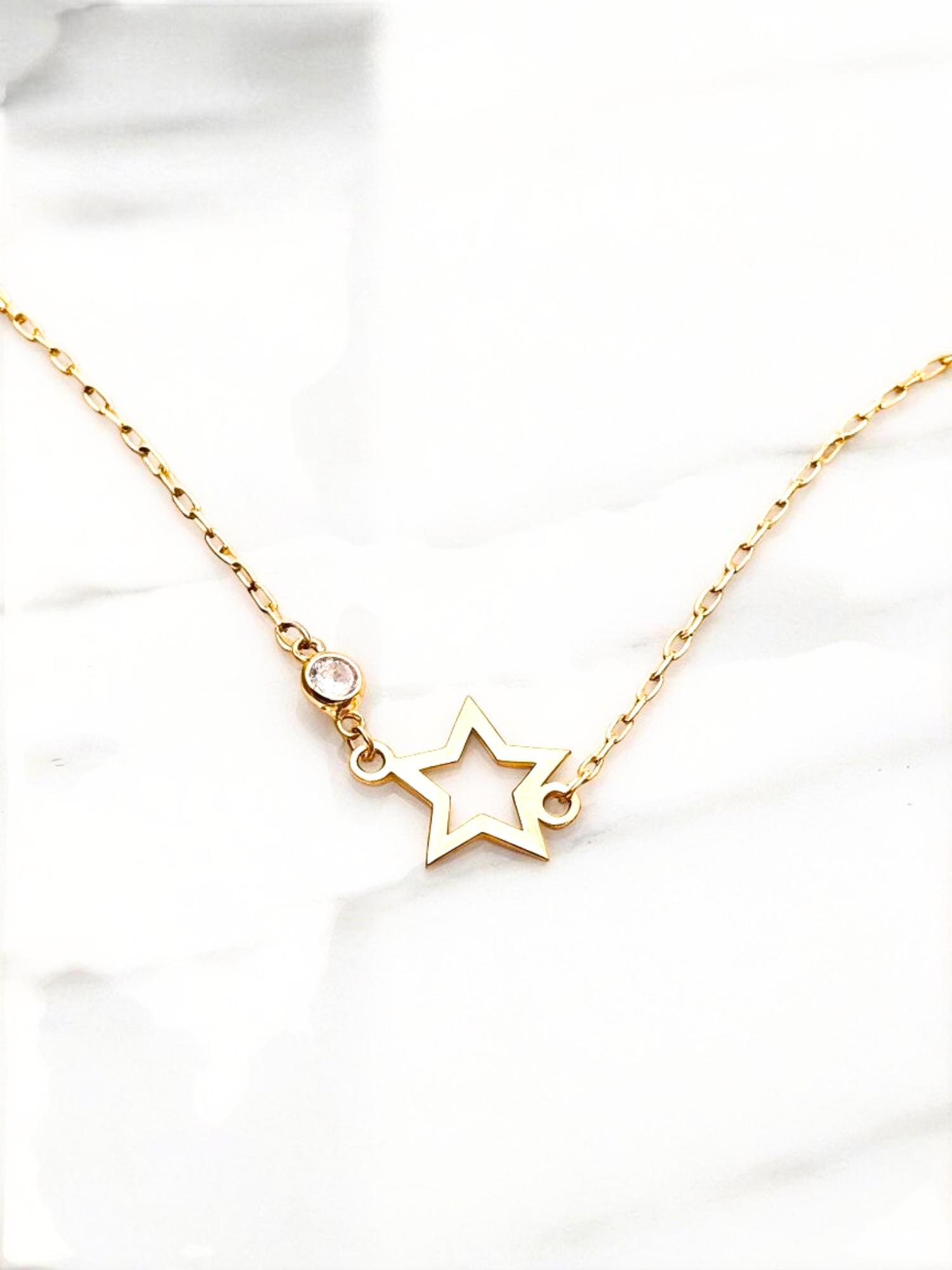 Pulsera estrella con circón Oro 18k 3