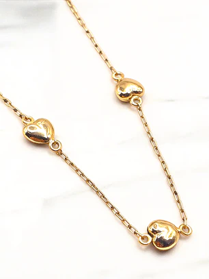 Pulsera corazones 18 cm Oro 18k
