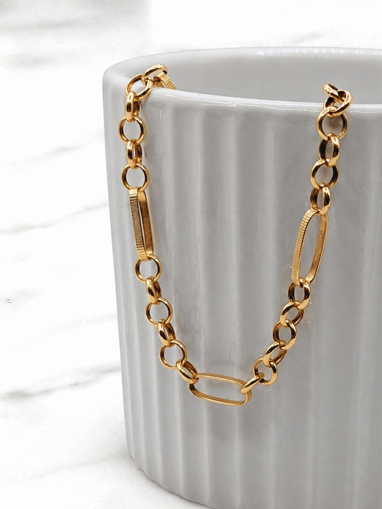 Pulsera rolo facetada 21 cm Oro 18k 5