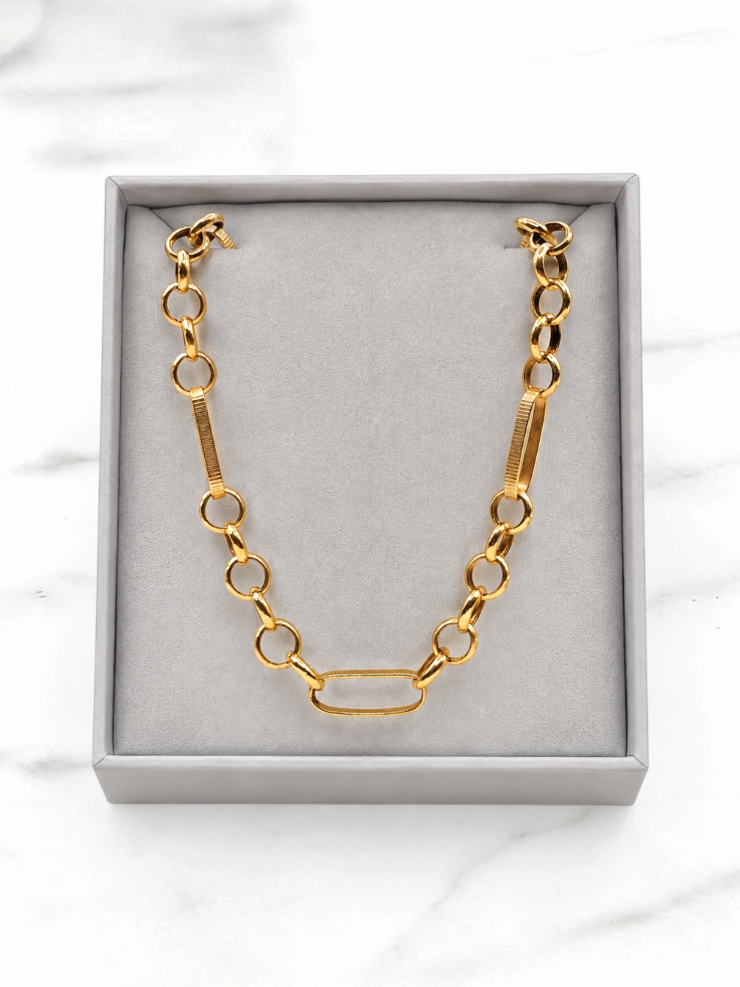 Pulsera rolo facetada 21 cm Oro 18k 2