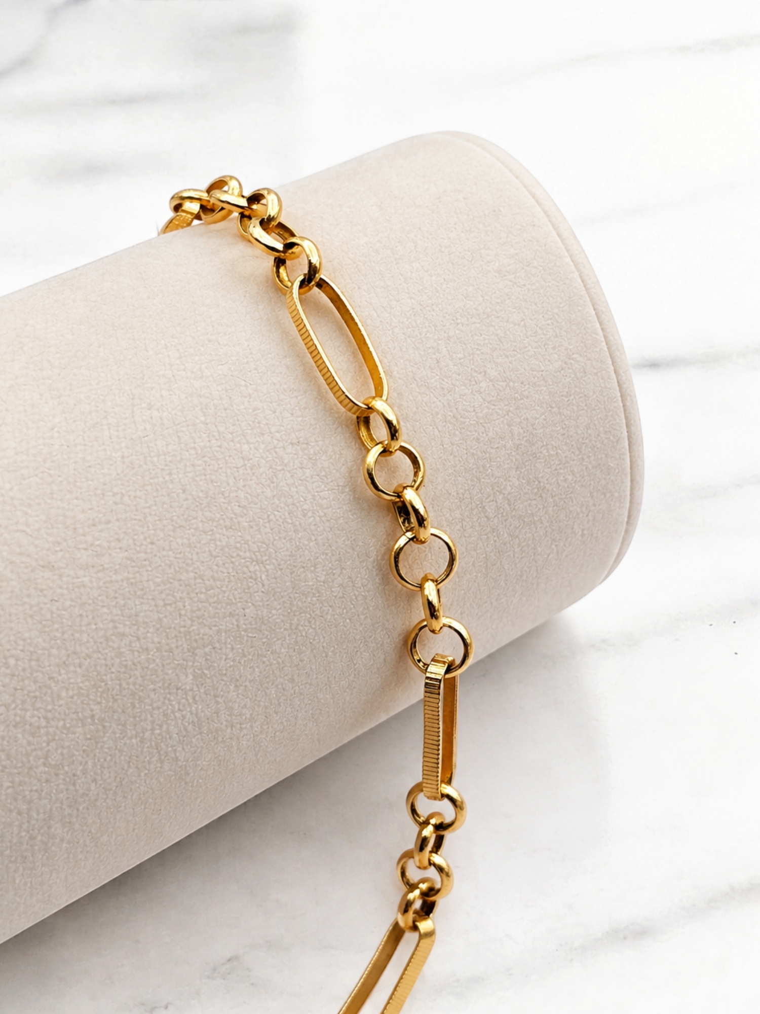 Pulsera rolo facetada 21 cm Oro 18k 6