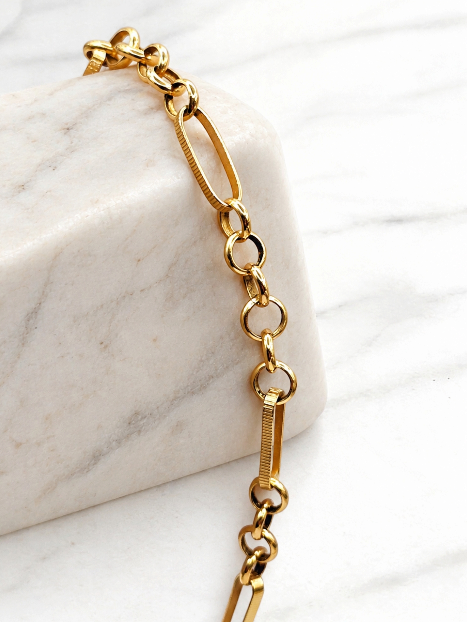 Pulsera rolo facetada 21 cm Oro 18k 4
