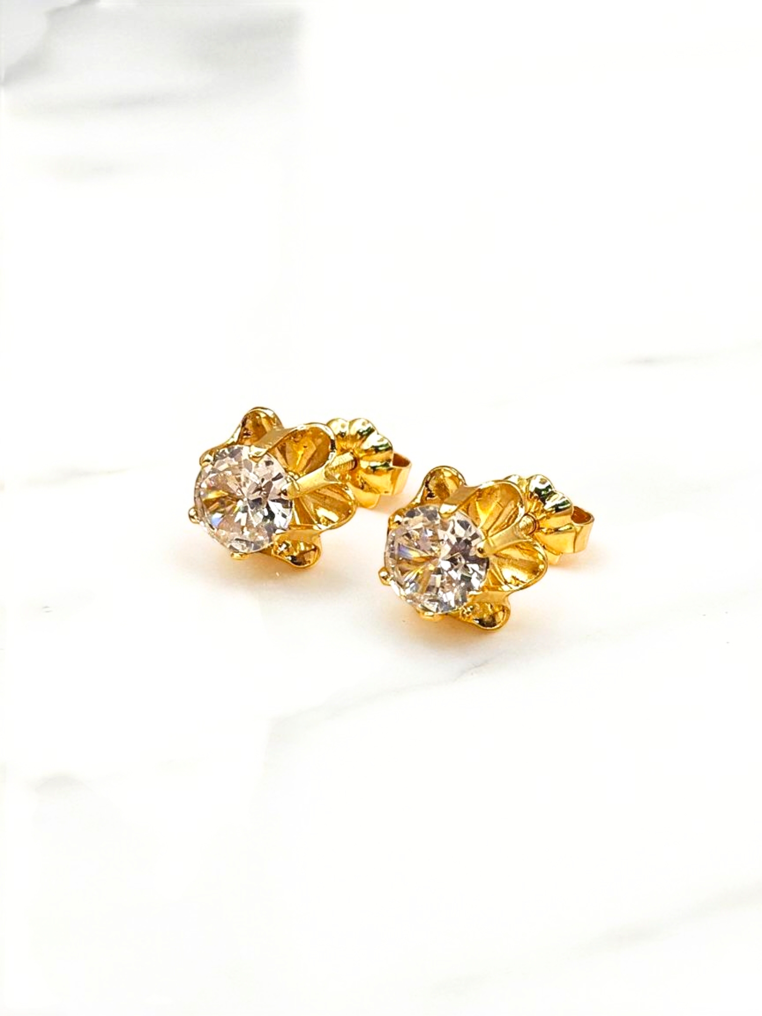 Aros chaton italiano circón grandes Oro 18k  3