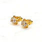 Aros chaton italiano circón grandes Oro 18k  - Miniatura 3