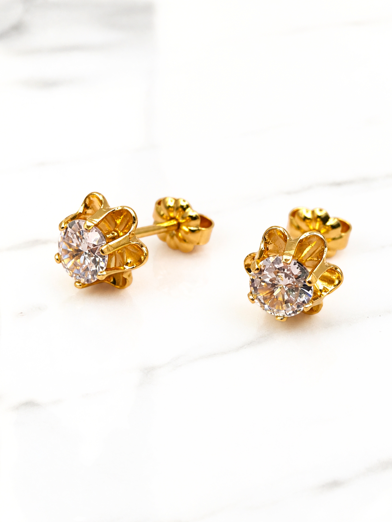 Aros chaton italiano circón grandes Oro 18k  5
