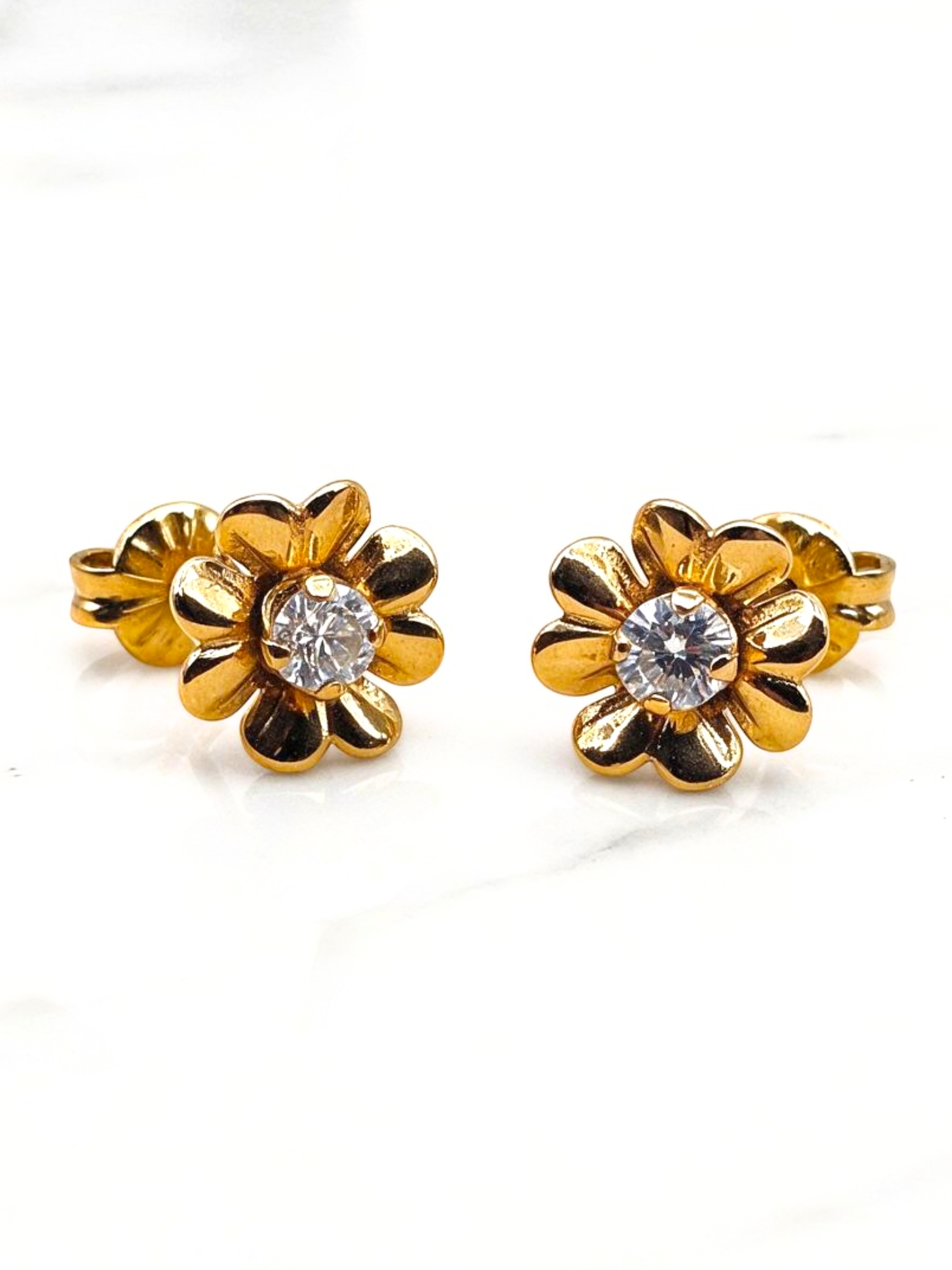 Aros rosa circon Oro 18k 2