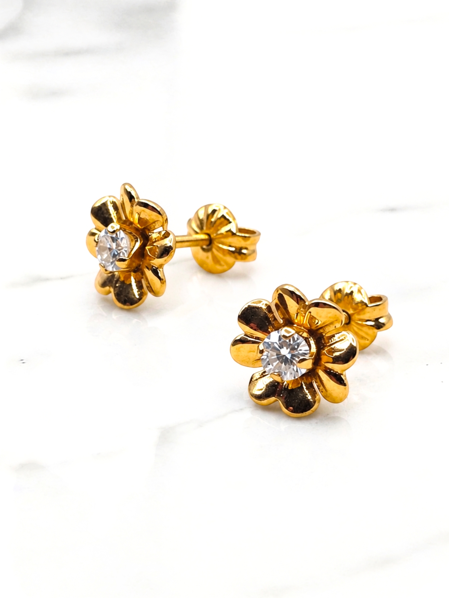 Aros rosa circon Oro 18k 1