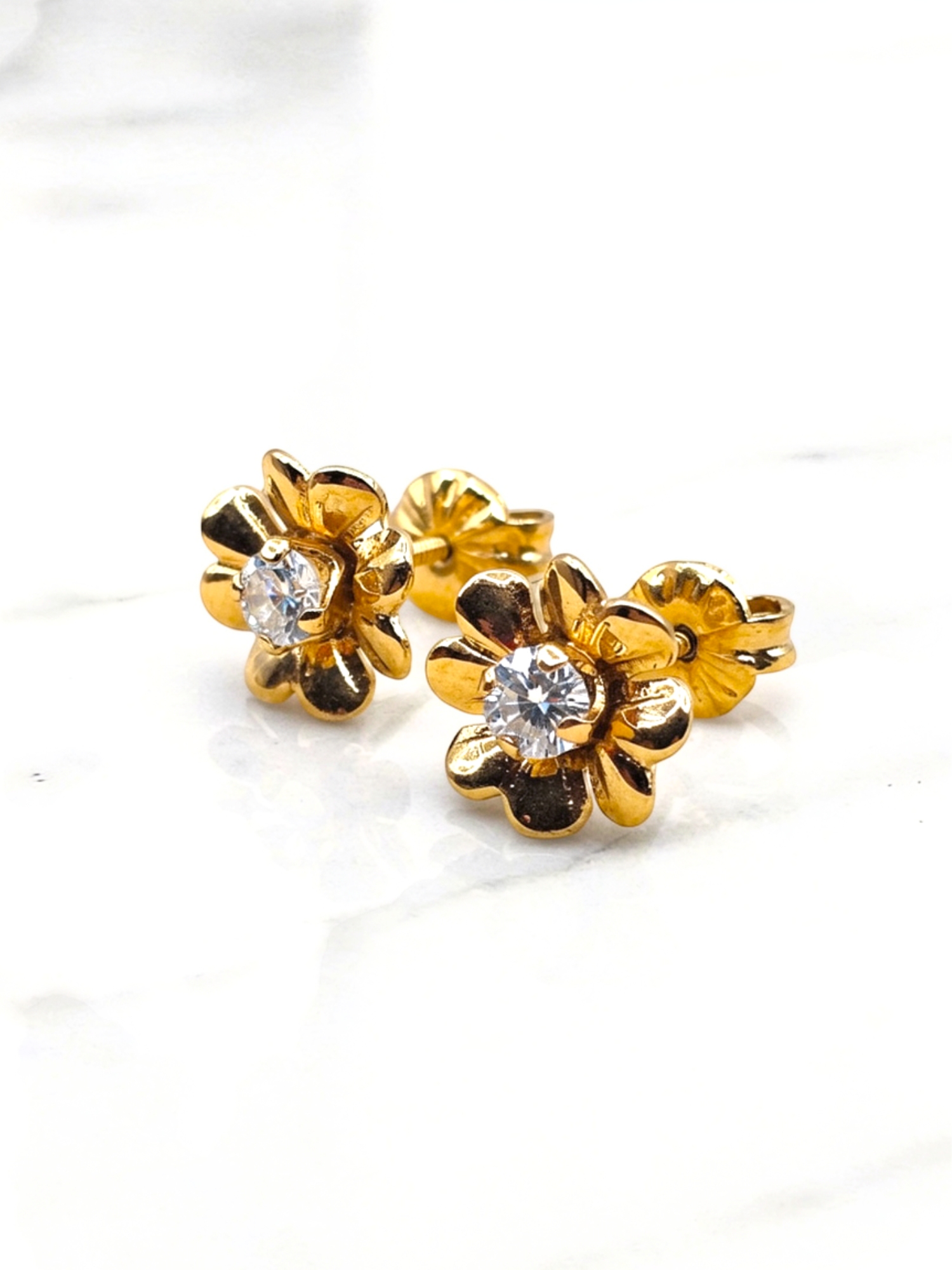Aros rosa circon Oro 18k 3
