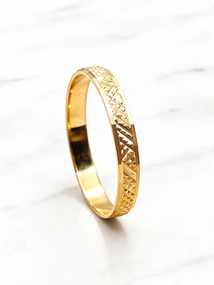Argolla de matrimonio tallada 3 mm 18k
