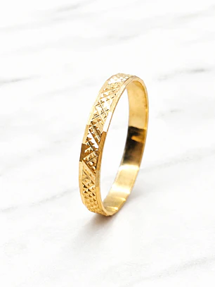 Argolla de matrimonio tallada 3 mm 18k