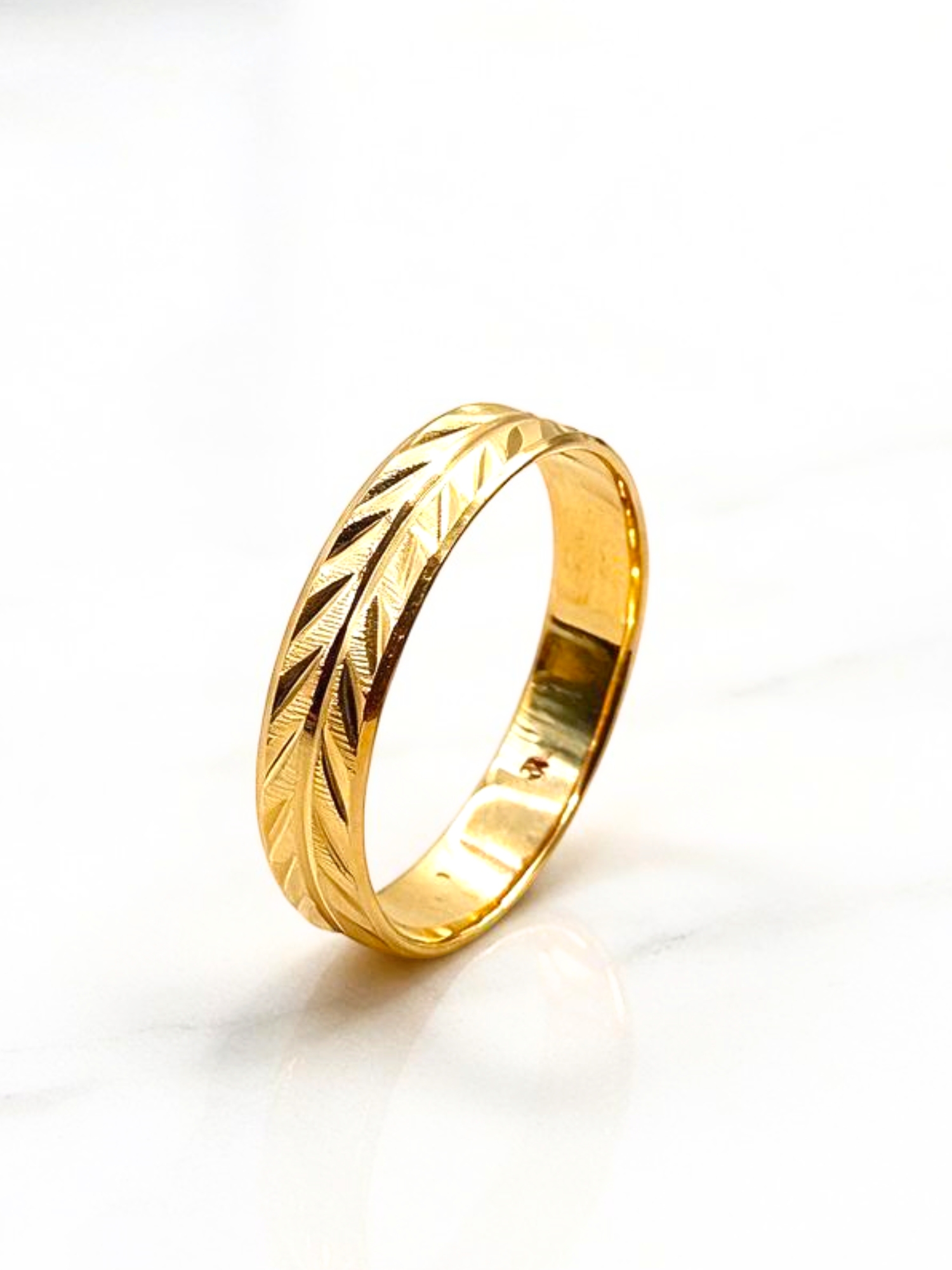 Argolla de matrimonio espiga 3 mm Oro 18k  3