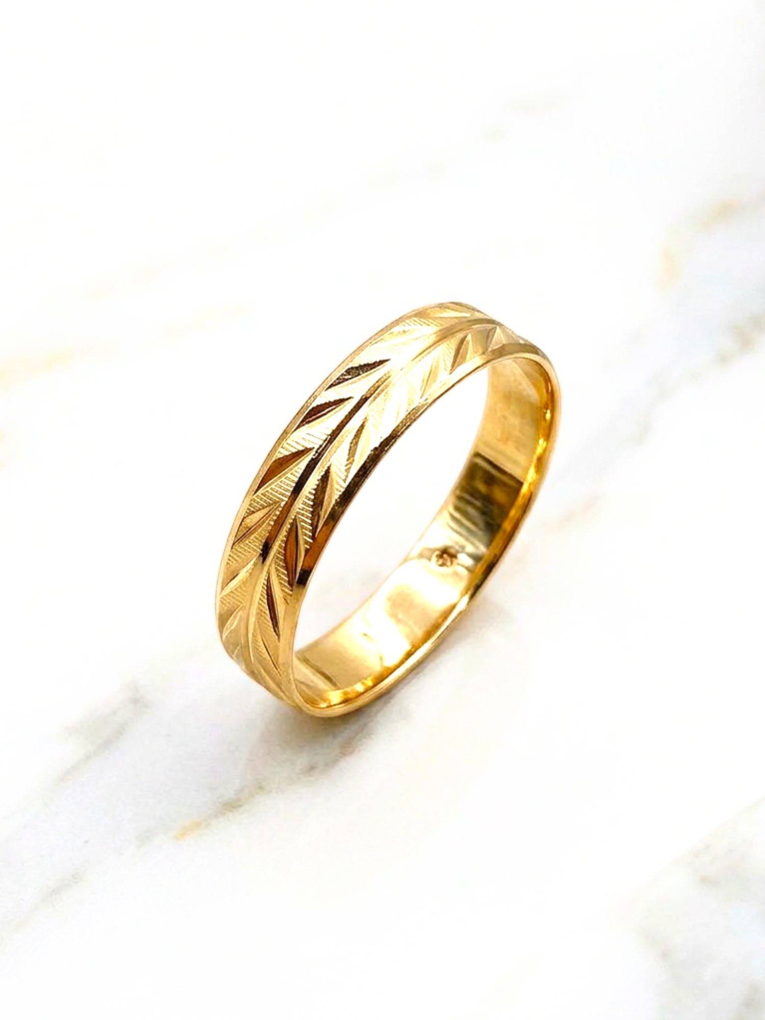 Argolla de matrimonio espiga 3 mm Oro 18k  1