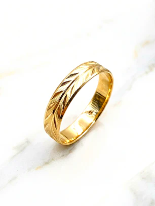 Argolla de matrimonio espiga 3 mm Oro 18k 