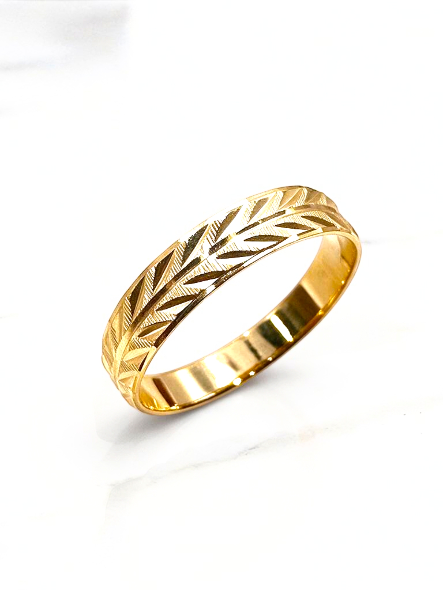Argolla de matrimonio espiga 3 mm Oro 18k  2