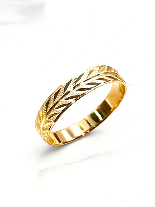 Argolla de matrimonio espiga 3 mm Oro 18k 