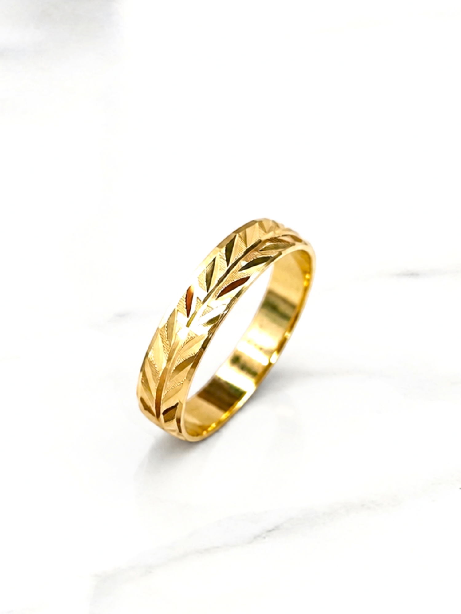 Argolla de matrimonio espiga 3 mm Oro 18k  4