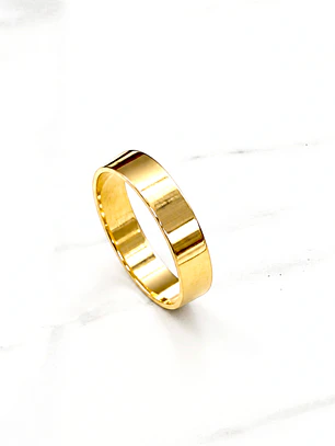 Argolla de matrimonio plana 4 mm Oro 18k 