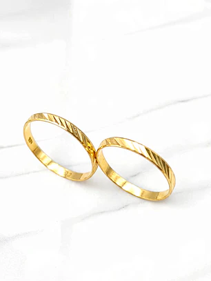 Ilusiones diagonales talladas 2 mm Oro 18k