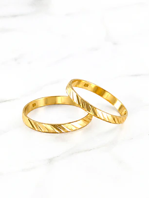 Ilusiones diagonales talladas 2 mm Oro 18k