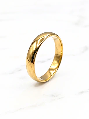 Argolla de matrimonio media caña 4 mm Oro 18k 