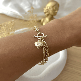 Pulsera doble corazon