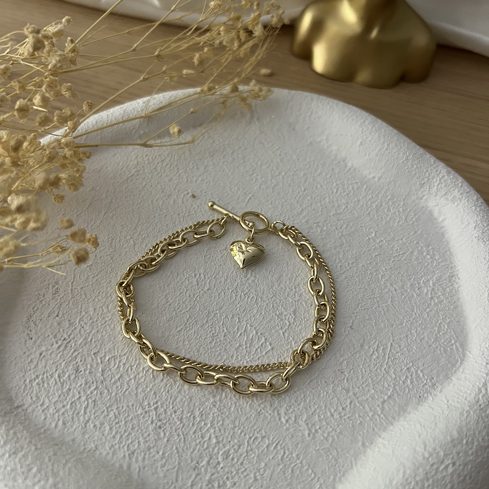 Pulsera doble corazon