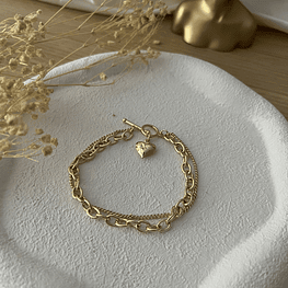 Pulsera doble corazon