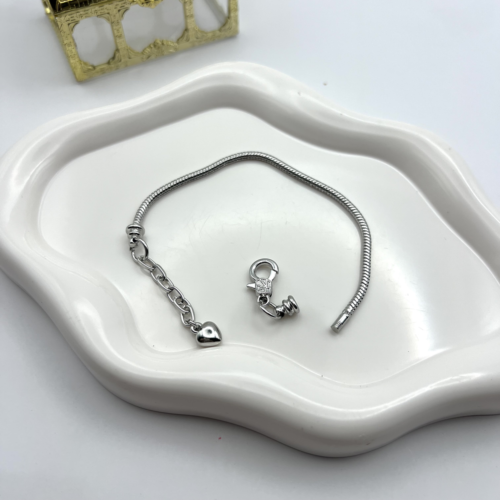 Pulso para charms plateado