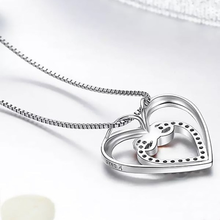 Collar Corazón Infinito Plata 925 2